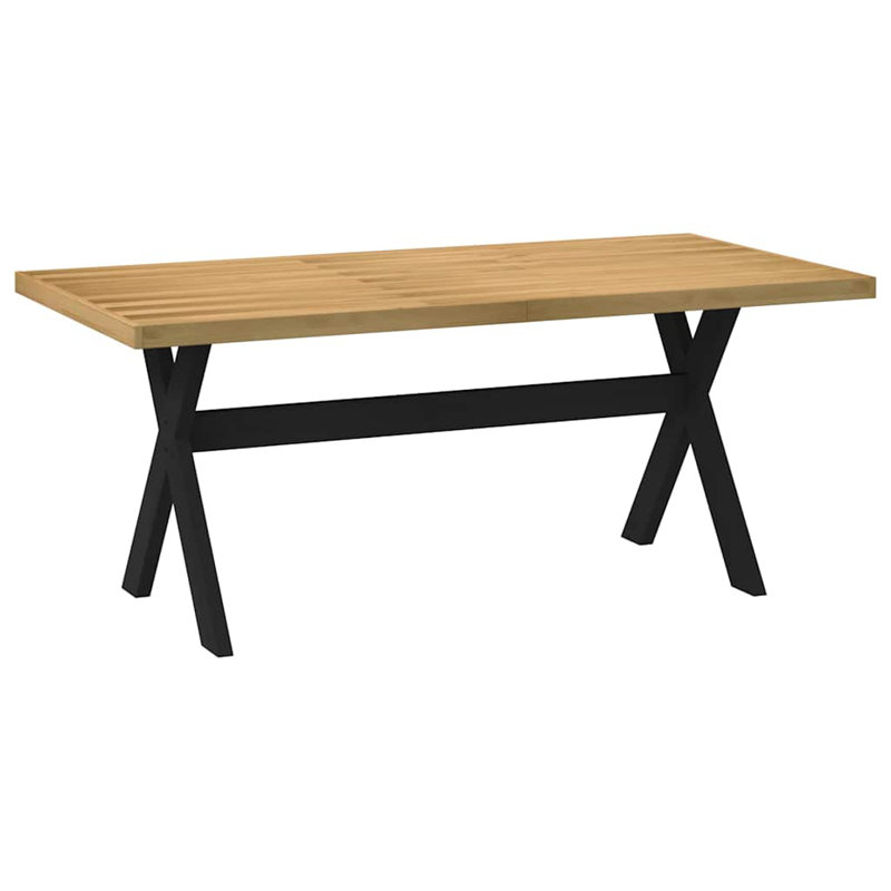 Dining Table NOAIN X-Shaped Legs 90x75 Cm Solid Wood Pine, 75cm H x 180cm W x 90cm D