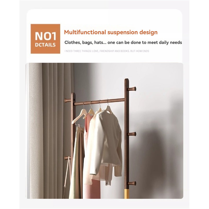 Simpliwood Solid Wood Clothes Stand, Brown
