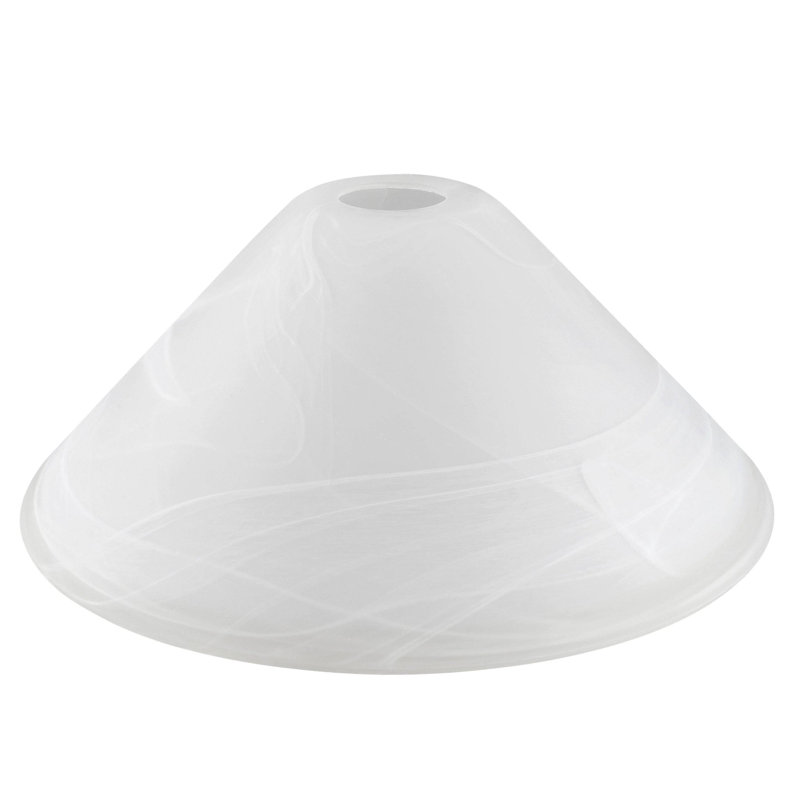 Abat-jour empire en verre (vissé) en blanc, H 5,125 po x l 11,875 po x P 11,875 po