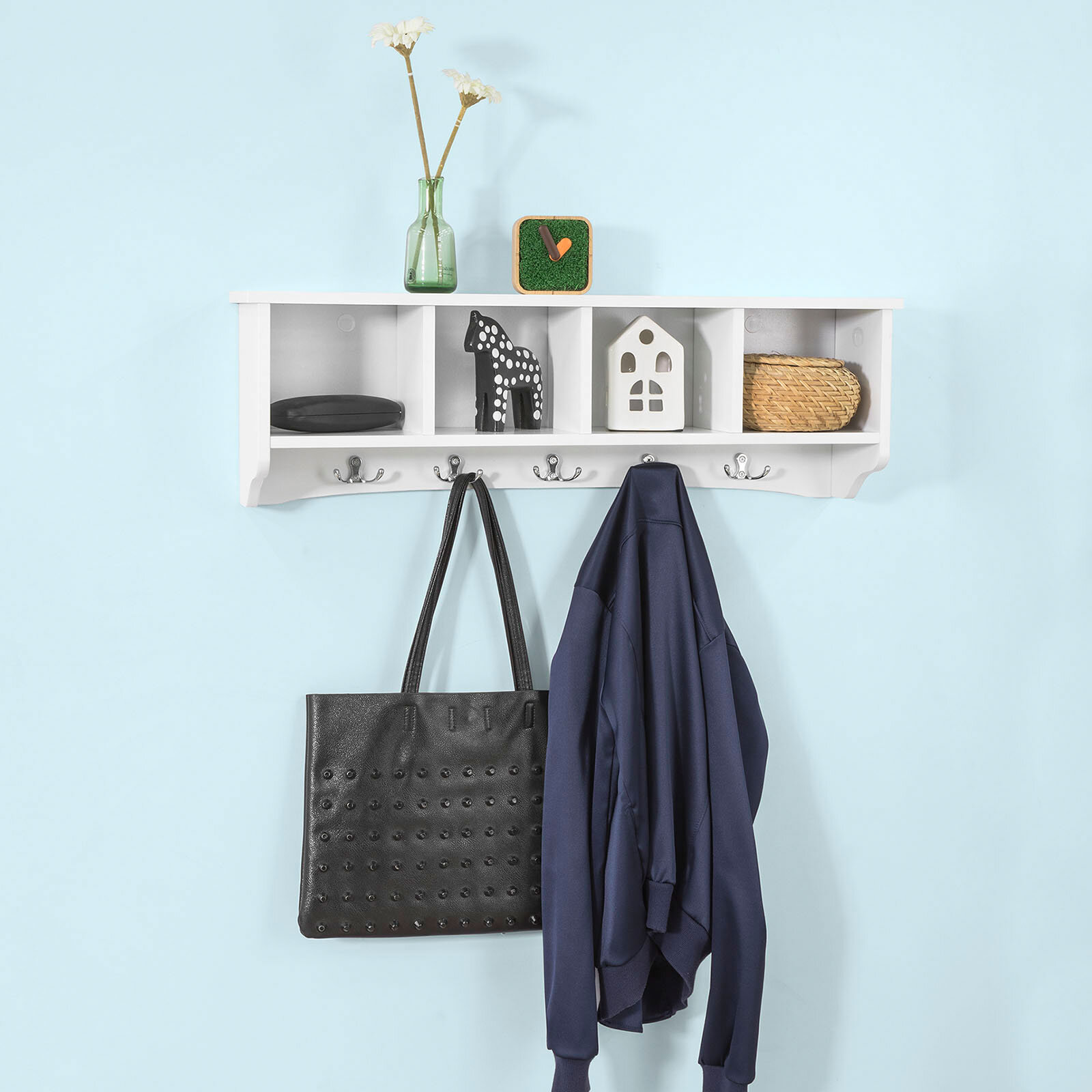 Latitude Run® Wall 5 - Hook Wall Mounted Coat Rack & Reviews | Wayfair