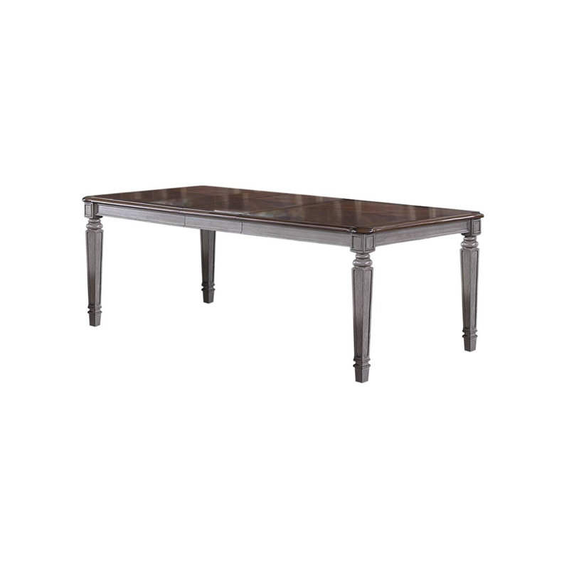 72.4" W DINING TABLE, LIGHT GREY + CHERRY