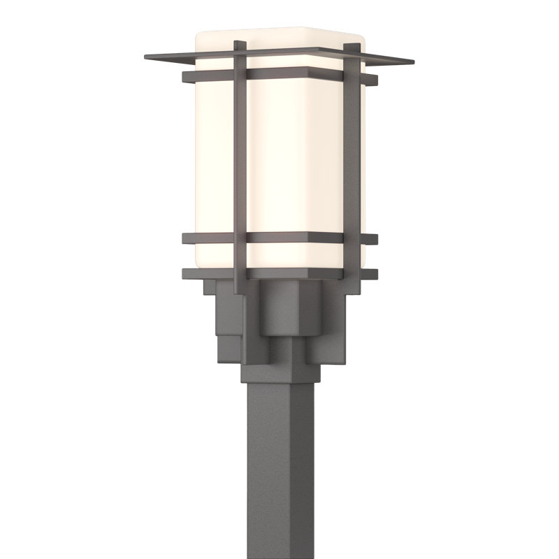 Tête de lanterne 1 lumière H 14,2 po Tourou, Blanc, Acier bruni côtier