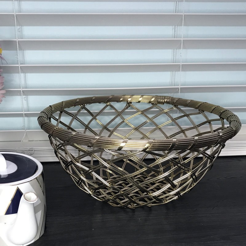 Bol décoratif en métal Amoy, H 6 po x l 12 po x P 12 po