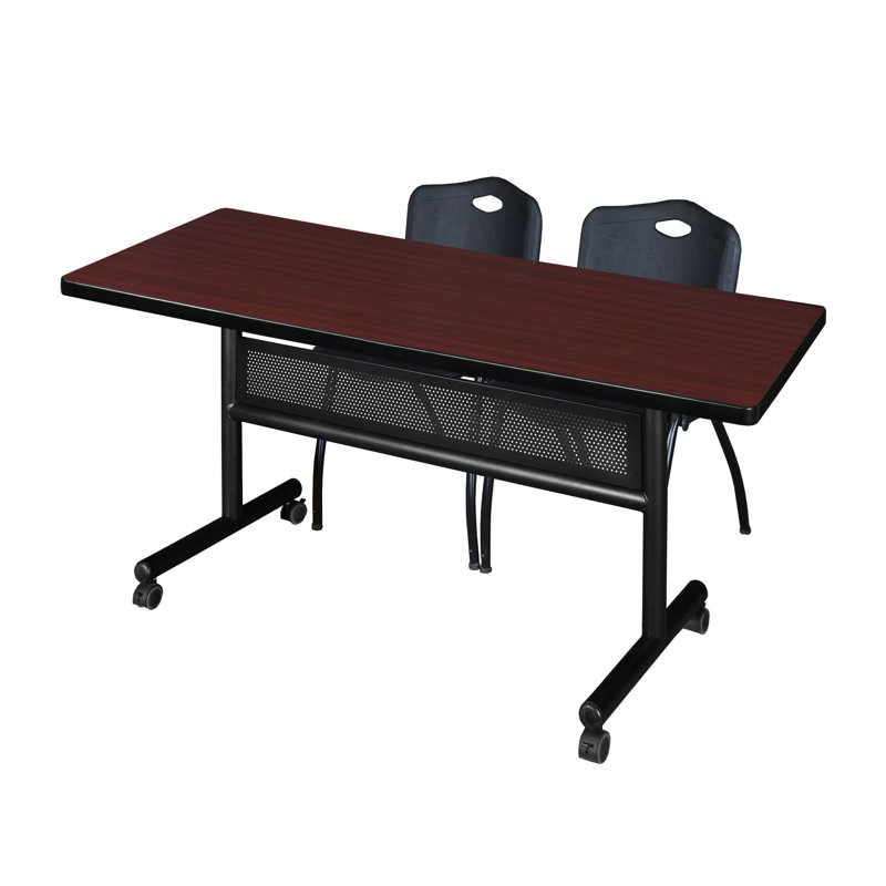 Table de formation Kobe, H 29 po x L 60 po x l 30 po, Noir, Acajou