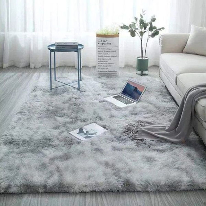 Caleta Machine Tufted Polyester Rug, Rectangle 245 x 305 cm, Tie-dyed grey