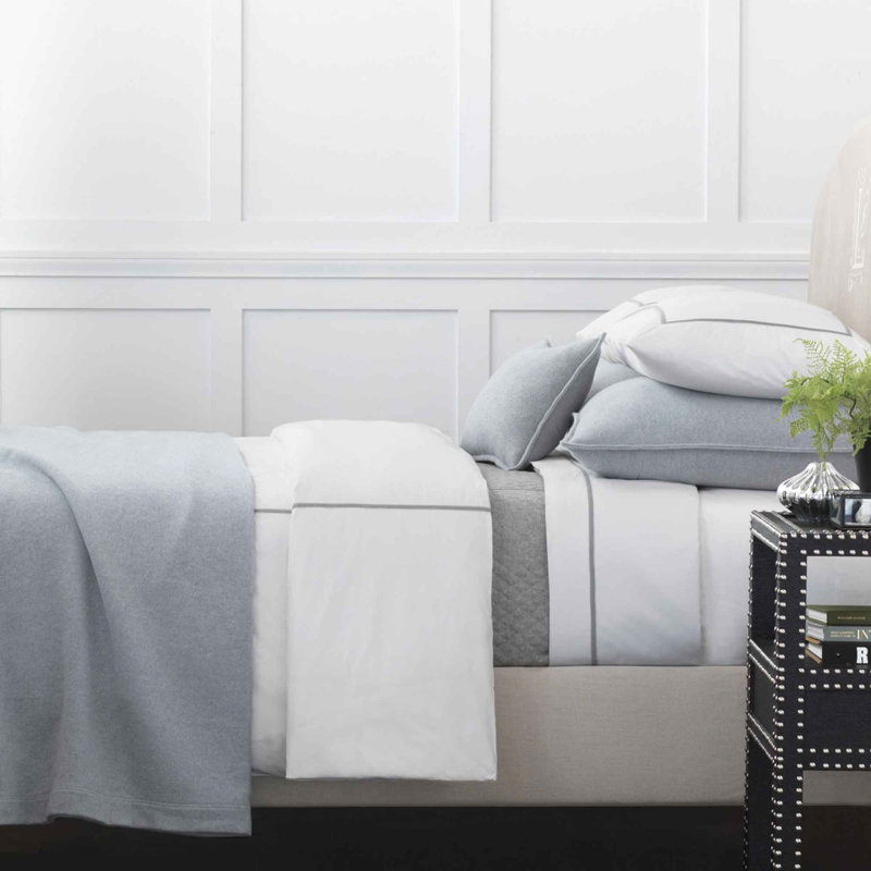 Brera 100% Cotton Pillow Sham, Standard, Gray