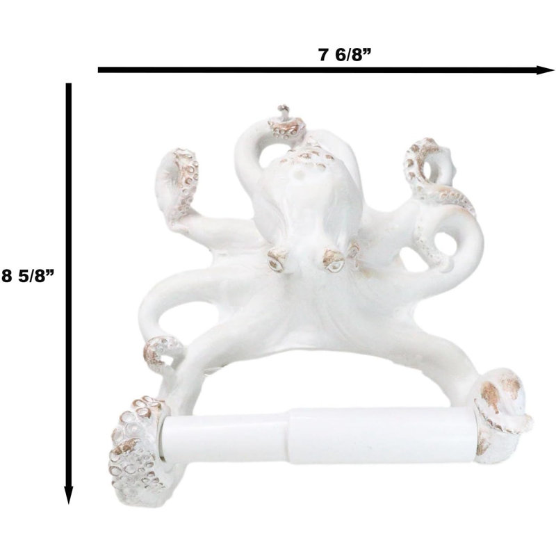Porte-papier hygiénique mural Nautical Marine, H 8,5 po x l 7,75 po x P 4,25 po, Blanc