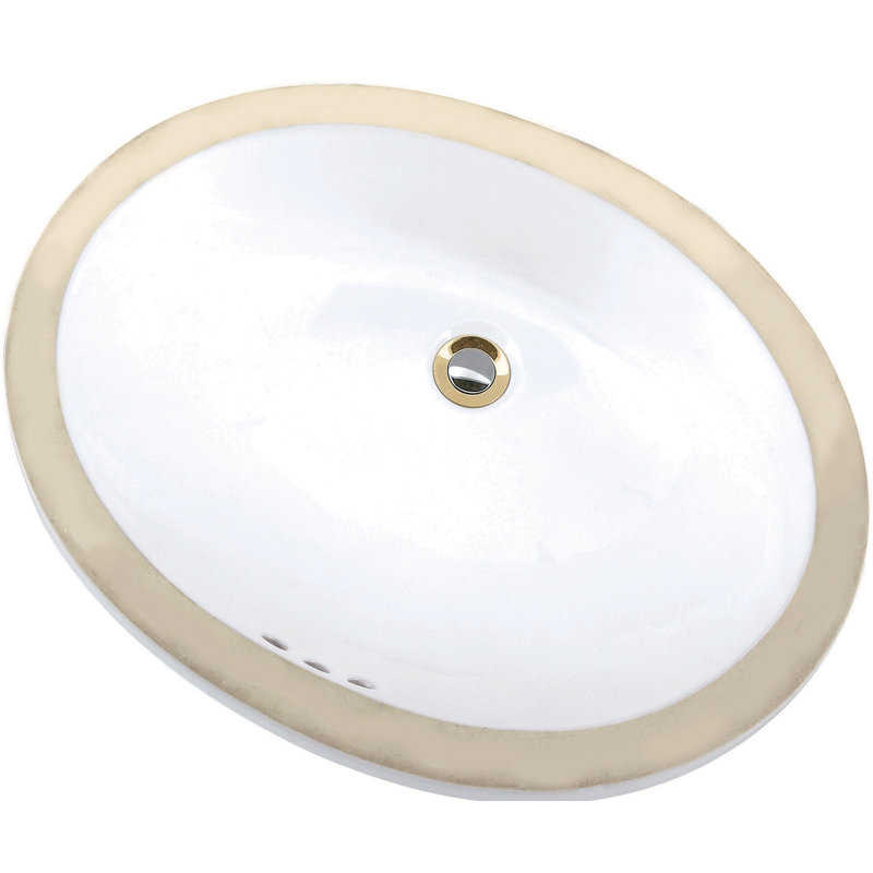 Mansfield Plumbing Products Petite Maple 14.25 " Vitreous China Oval Bathroom Sink and Overflow Hole