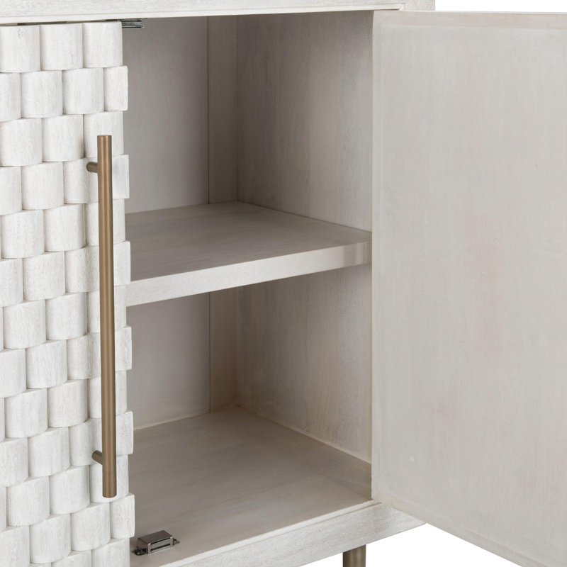 Norwood Mango Wood Cabinet, White Wash