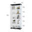 Vitrine vitrée à deux portes avec 5 tablettes, noir-121442486