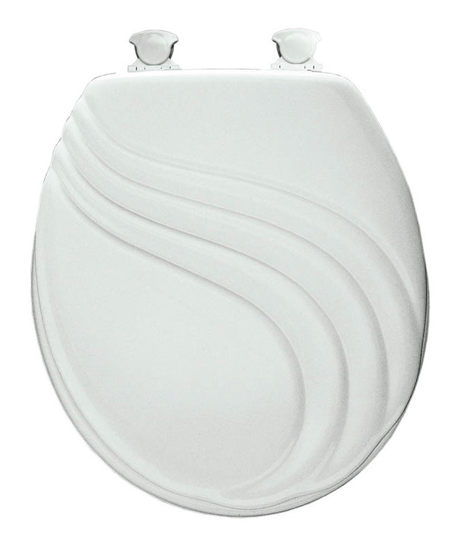 Siège de toilette rond relevable à tourbillon sculptured, Blanc