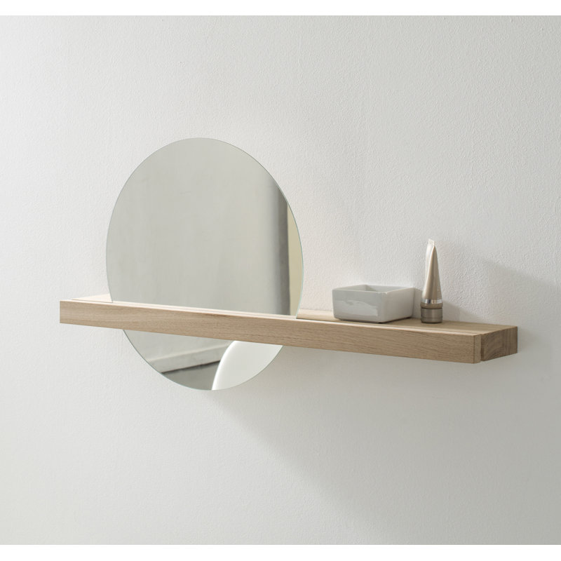 Caleb Round Wood Framed Wall Mounted Vanity & Dresser Mirror