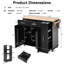 Îlot de cuisine roulant avec abattant, chariot de rangement avec organisateur d'armoire coulissant, porte-serviettes et 2 tiroirs, noir | Idée de cadeau-82720055