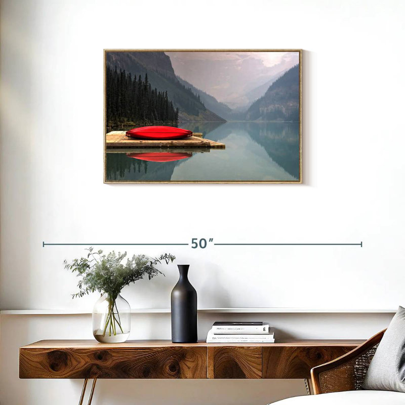 Mountain Lake Kayak, Cadre flottant en bois naturel, 31 po x 21 po