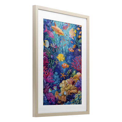 Exotic Tropic Life Fish, reproduction encadrée sous verre, design par LSR Design Studio