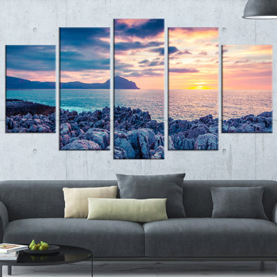 « spring coucher over monte cofano », ensemble de 5 reproductions d’art mural sur toiles tendues
