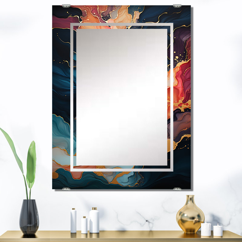 Anneken - Miroir mural à peinture abstraite, décor MIR137871, 40 po x 30 po