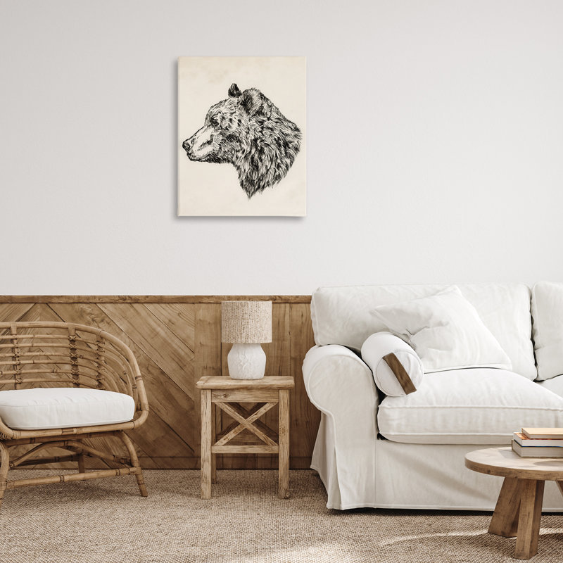 «Woodland Bear», art mural sur toile par Victoria Barnes, H 30 po x l 24 po