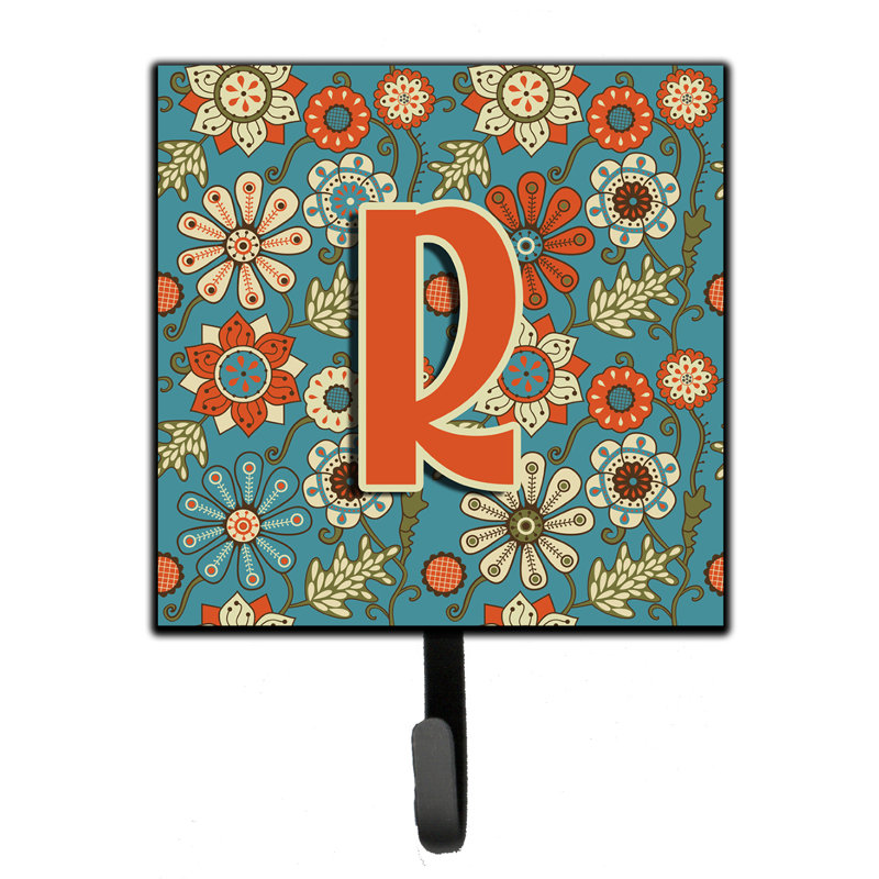 Porte-laisse rétro et crochet mural fleurs, R