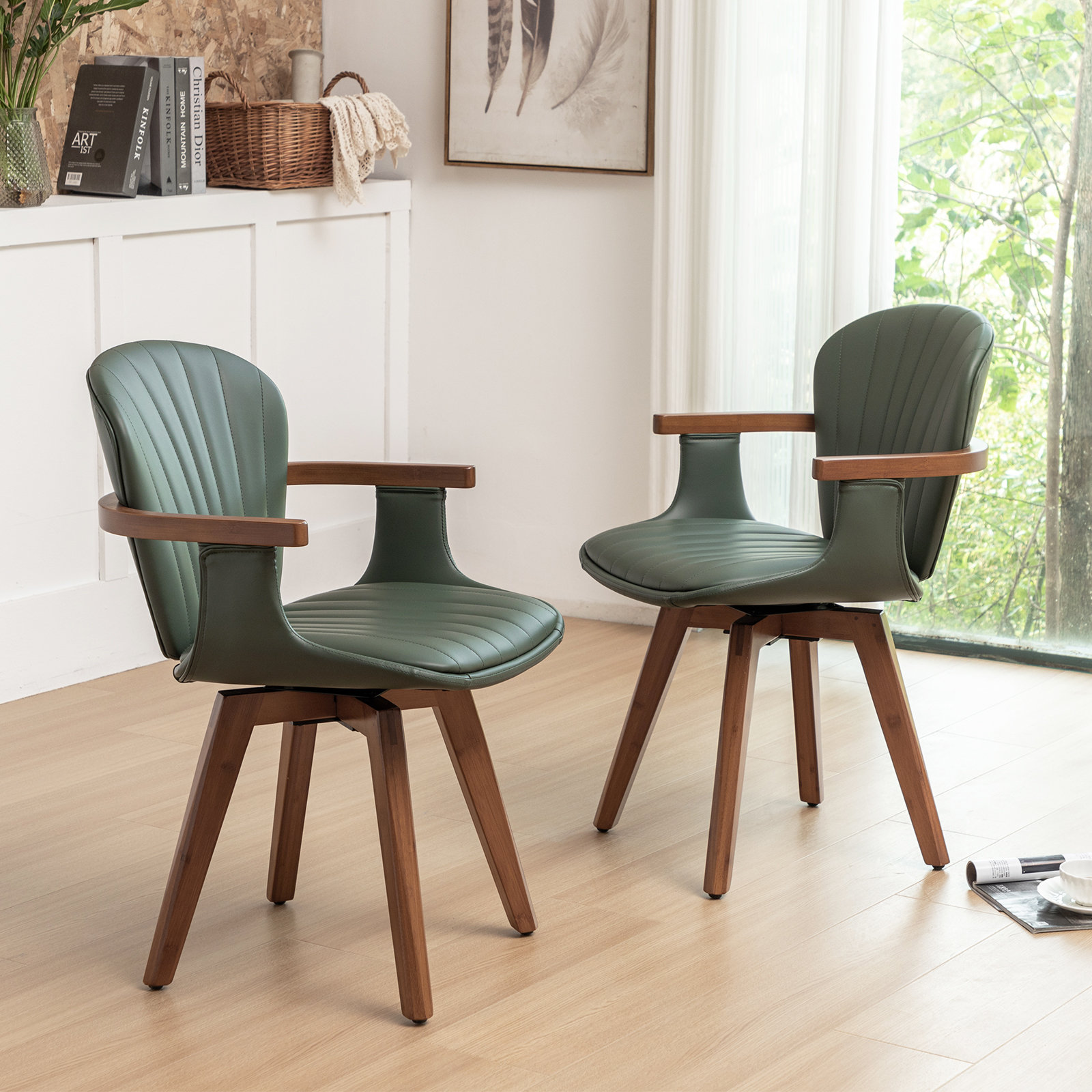 Oliver Karez Upholstered Swivel Dining Chair & Reviews Wayfair