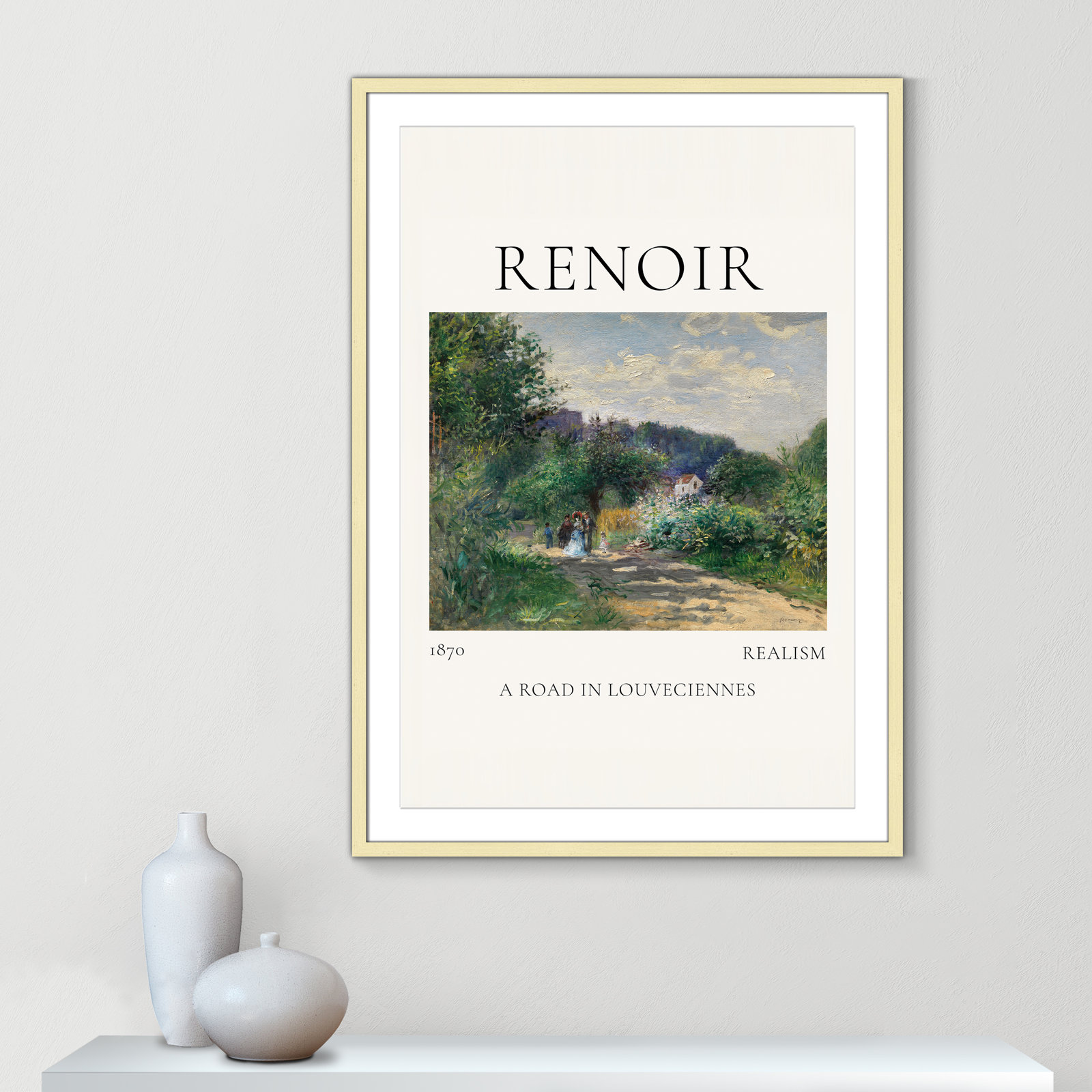 Rocchetto "A Road in Louveciennes" Print, Gold Single Picture Frame, Yes, 15" H x 13" W x 1.25" D