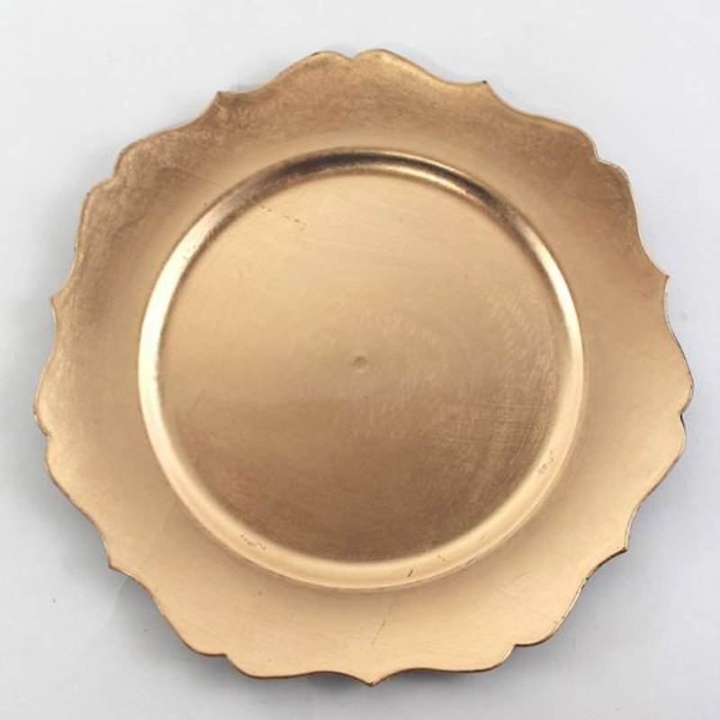 Plat décoratif rond 13 po, Or