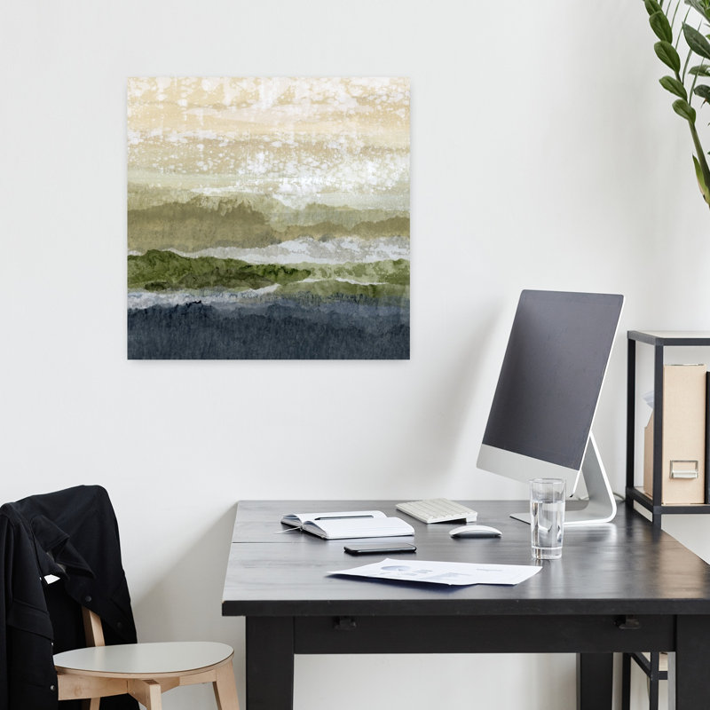 Art contemporain contemporain, paysage abstrait, H 18 po x l 18 po