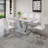 Kimara 7-Piece Modern 63" Rectangular Faux Marble Pedestal Dining Set-947337914-984882713
