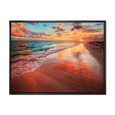 Coucher de soleil sur un rivage de l'océan II - photographie sur toile