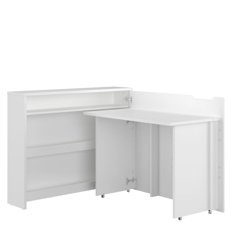WORK CONCEPT 115Cm W L-Shape Executive Desk, White Matt, Right