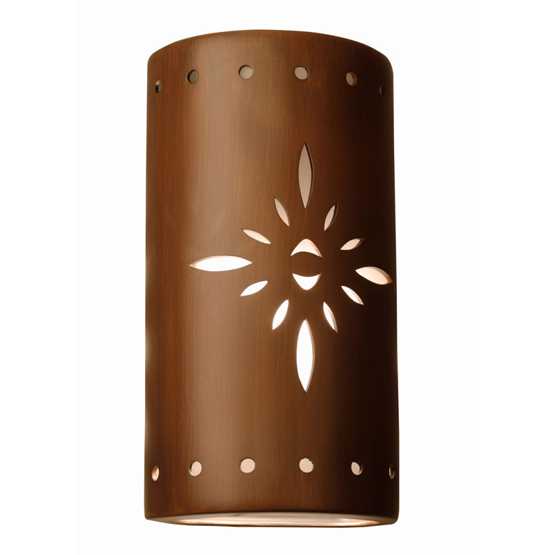 Lampe murale d'extérieur en céramique Ninamarie, ampoule DEL incluse, Cuivre huilé, H 17 po x l 9,25 po x P 5,25 po, 1-Pack