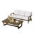 2-piece Conversation Set,solid Teak Wood Sofa And Coffee Table Set With Cushions-1184808660-1184808661-1184871946