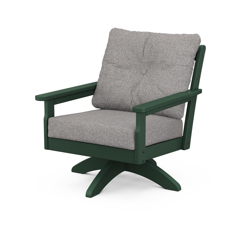 Chaise pivotante à assise profonde Lakeside Vineyard, Brume grise, Vert