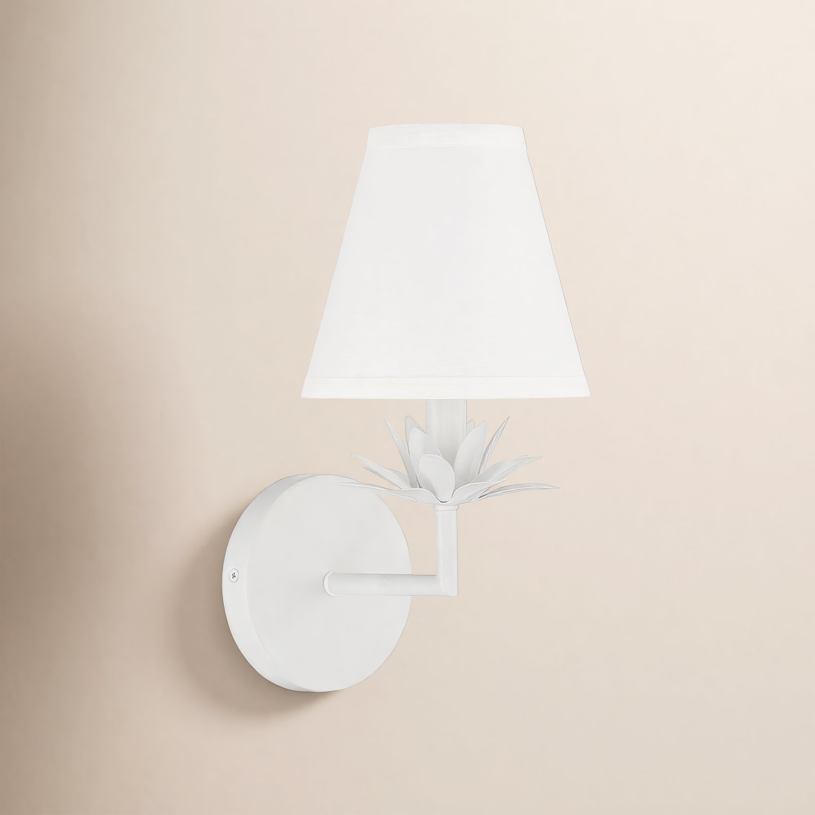 Idalia Single Light Dimmable Armed Sconce, White
