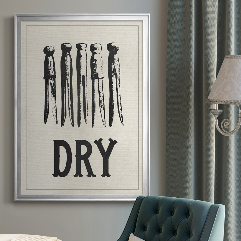 Vintage Laundry II - Vintage Laundry II, reproduction d'art sur toile, Cadre argenté, H 30,5 po x l 22,5 po x P 1 po