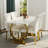 Luxury Dining Table With U-Shaped Base-451659458-456459037