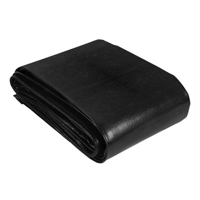 Doublure de bassin de 15 x 20 pi, épaisseur de 14 mil, doublure de bassin en PE renforcé à 3 couches pour étangs d'extérieur, avec bord ourlé et 4 boutonnières en métal, pour jardin d'eau, cascade et fontaines, noir
