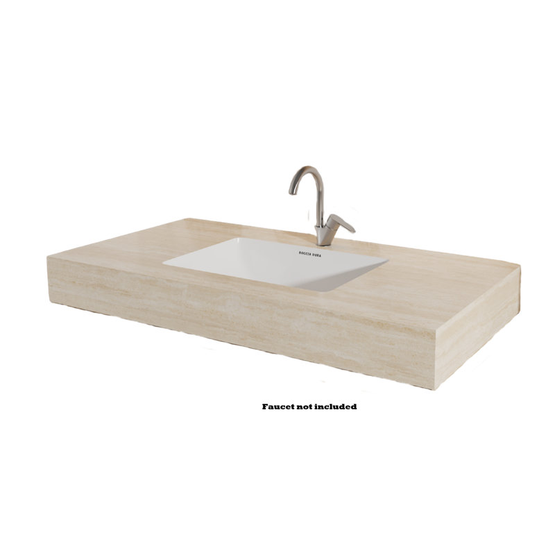 Travertin blanc sans joint de 91 cm, Beige