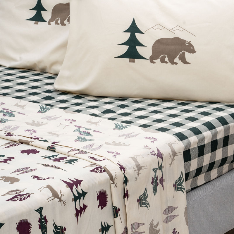 Ensemble de literie rustique Northern Exposure, Ensemble de drap pour lit très grand avec drap-ho