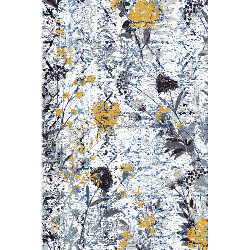 Luxurious Woven Carpet Rug, 2.6 x 4.0 ft | 100% Polyester, 0.4 in Pile Height | Antibacterial & Non-Slip PVC Dot Underside | Machine Washable, 3D Digital Printing | Perfect for Living Room & Bedroom Decor