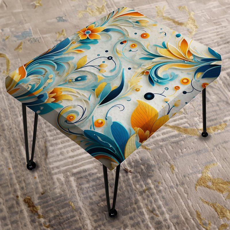 Contemporary Harmony Paisley Motif - Repose-pieds rectangulaire à motif cachemire