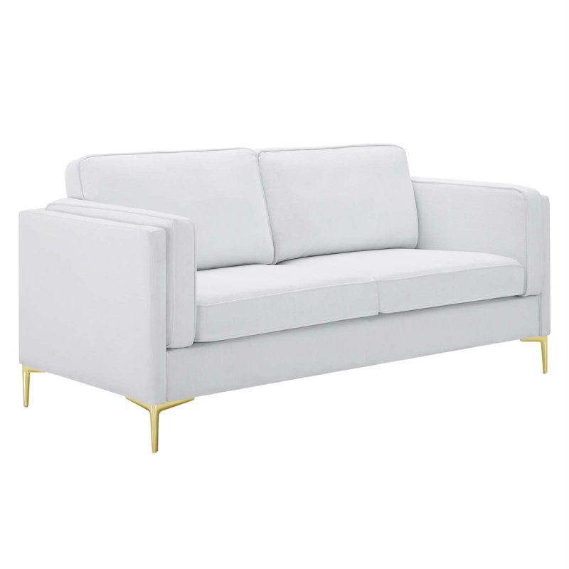 Canapé en tissu Kaiya, 100 % polyester blanc