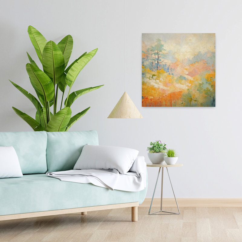 «Dreamy Abstract Forest Abstract Contemporary Modern Autumn Landscape», art mural