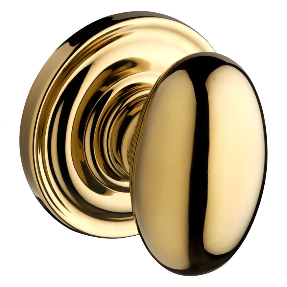 Ellipse Privacy Door Knob with Traditional Round Rose Baldwin 