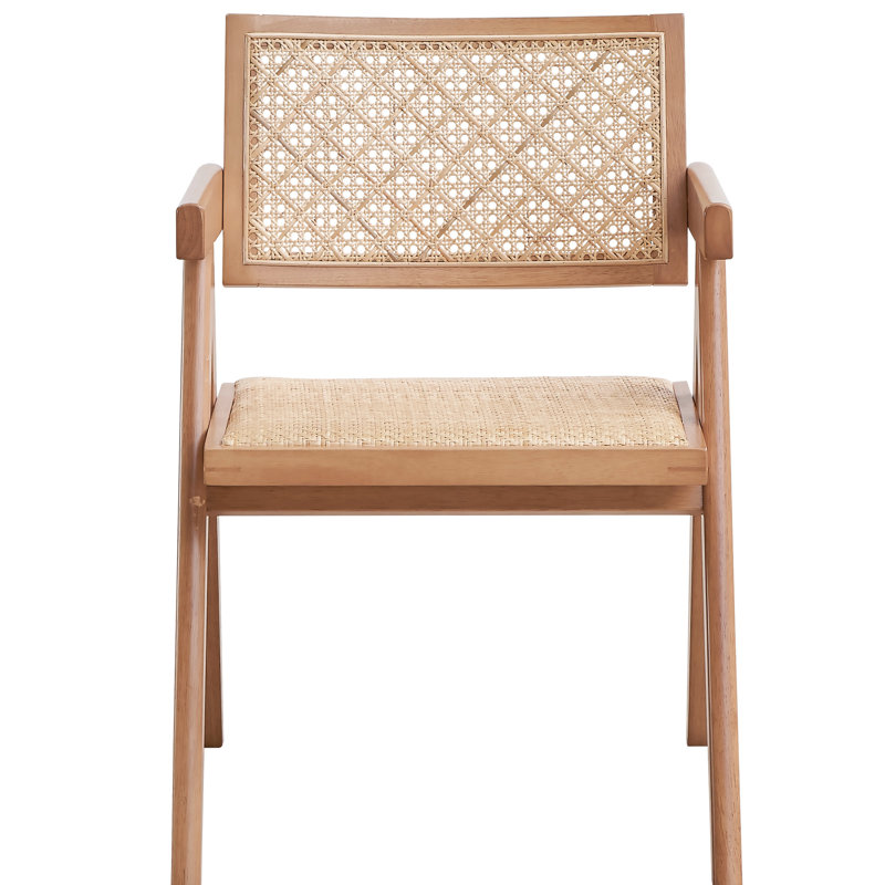 2 fauteuils en beige naturel - pieds en bois massif avec dossier rembourré de style Mid-Century moderne pour la bière et 2 coussins confortables