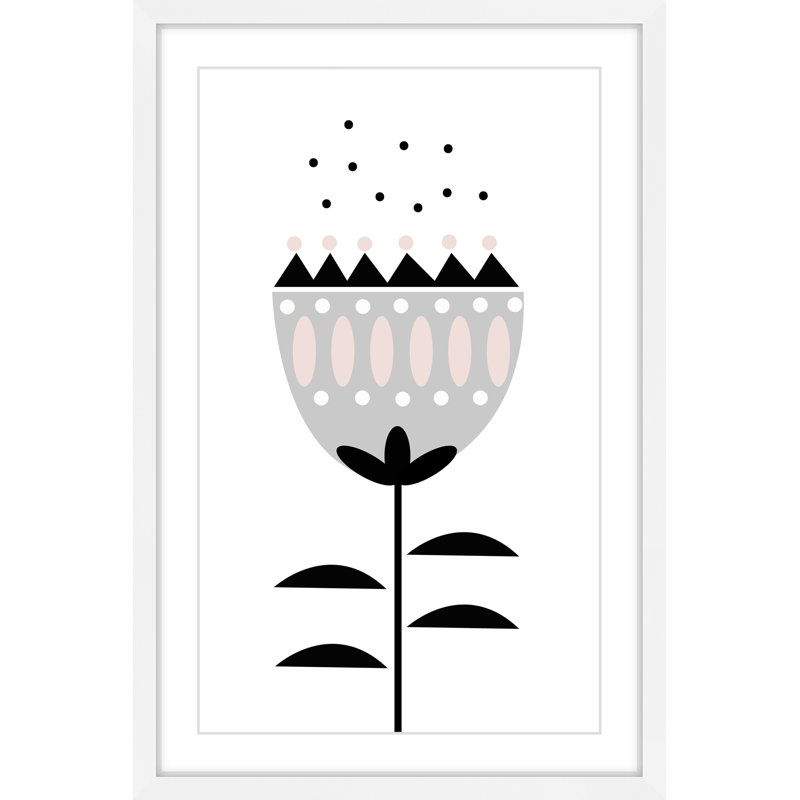 «Pink and Grey Tulip» par Katarina Snygg, reproduction encadrée, H 45 po x l 30 po x P 1,5 po