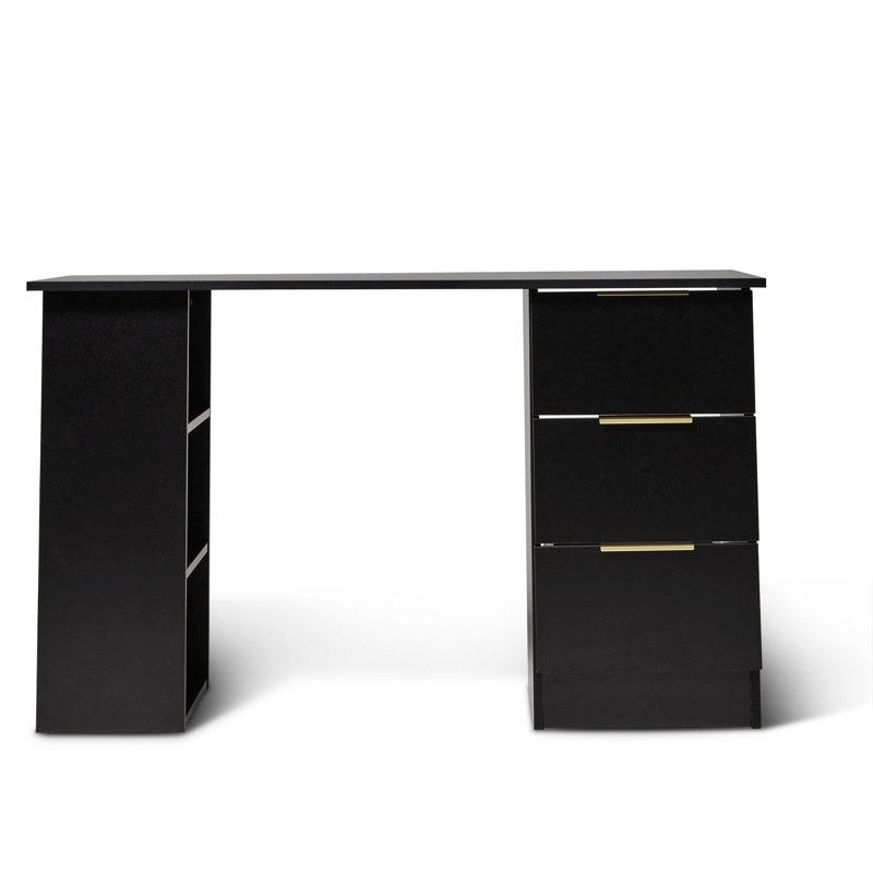Glenhaven 3 Drawer Computer Desk, Black