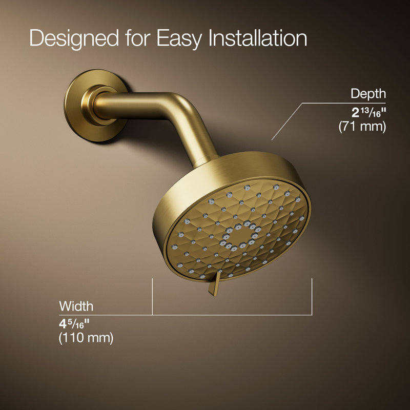 Awaken G110 1.75 Gpm Multifunction Showerhead, Vibrant Brushed Moderne Brass