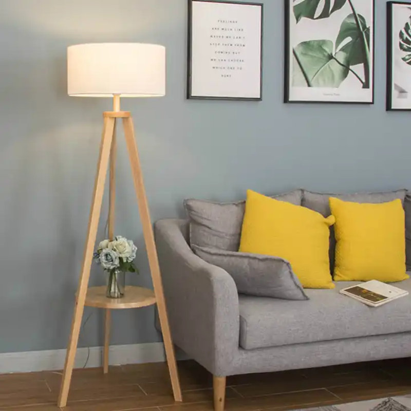 Wood Tripod Floor Lamp