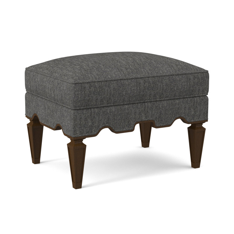Palm Ottoman, American Walnut, Margaret Tangelo Polyester Blend